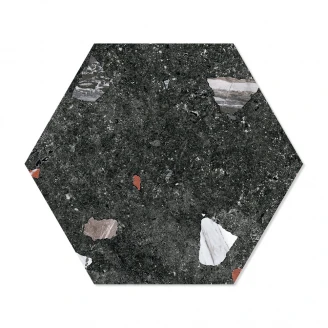 Hexagon Klinker Sonar Svart 22x25 cm-2